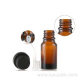 Amber Cosmetic Essential Oil Glass Bottle With Tamper